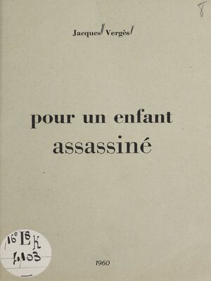 cover image of Pour un enfant assassiné